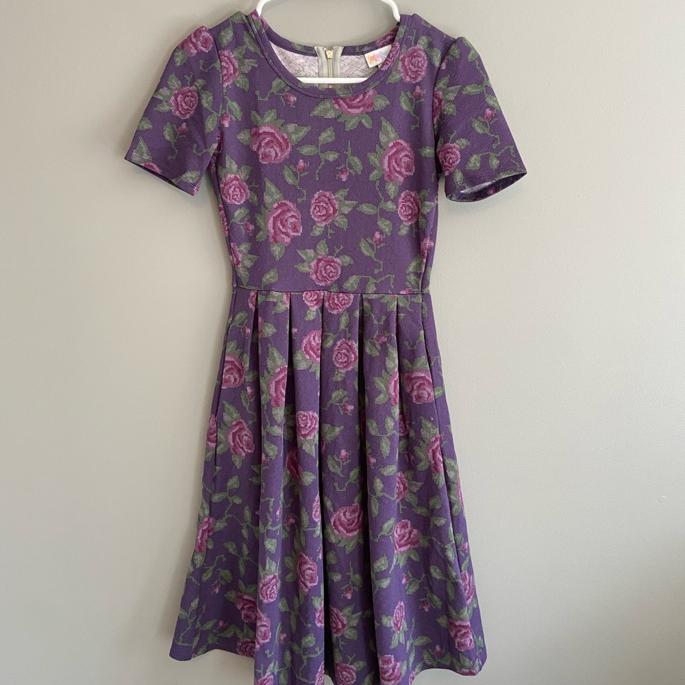 Dark Purple Floral Dress